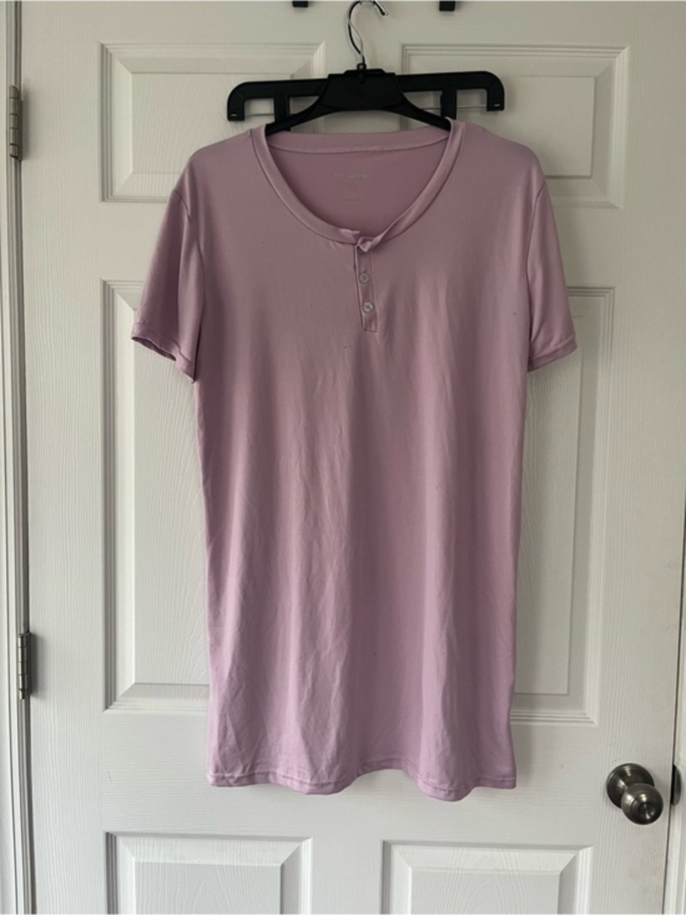 Lilac Short Sleeve Henley real essential pajama tee shirt